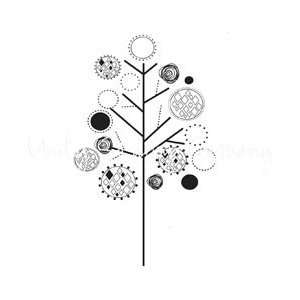 Unity Stamps Itty Bitty Unmounted Rubber Stamp Baubled Branches; 3 