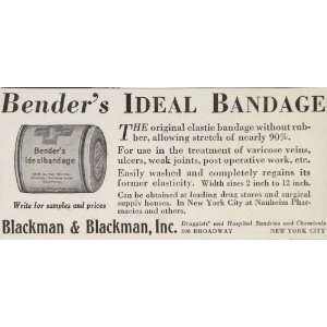   Ideal Elastic Bandage Blackman   Original Print Ad