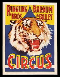 RINGLING BROS BARNUM BAILEY * CINEMASTERPIECES ORIG TIGER CIRCUS 