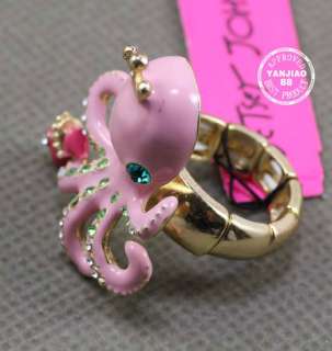 New Betsey Johnson Octopus Stretch Ring Earring  