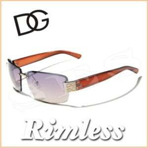 DG Eyewear Sunglasses Shades Womens Rimless Brown  