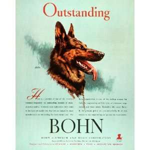 1944 Ad Bohn Aluminum Brass German Shepherd Dog Alloy 