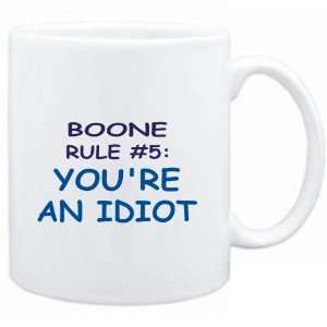  Mug White  Boone Rule #5 Youre an idiot  Male Names 