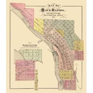 SAUK RAPIDS MINNESOTA (MN) LANDOWNER MAP 1876