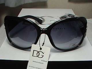 Women DG sunglasses black ~Retro Style~Free Pouch  