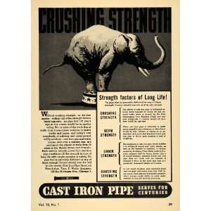   Pipe Elephant Thomas Wolfe Circus   Original Print Ad