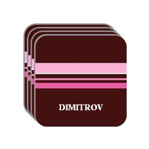 Personal Name Gift   DIMITROV Set of 4 Mini Mousepad Coasters (pink 