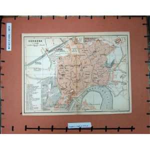  MAP SPAIN 1898 STREET PLAN CORDOBA RIO GUADALQUIVIR