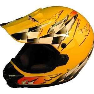  X small Yellow Mx Dirt Bike Motocross Helmet Dot Adult 