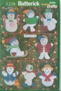 OOP Butterick Christmas Ornaments & Xmas Holiday Decorations Sewing 