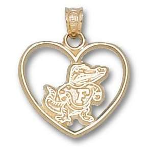  Florida Gators Logo Heart Pendant 14K Gold Jewelry 