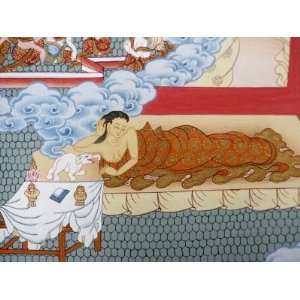  Thangka Painting of Buddhas Mother Dreaming of a White 