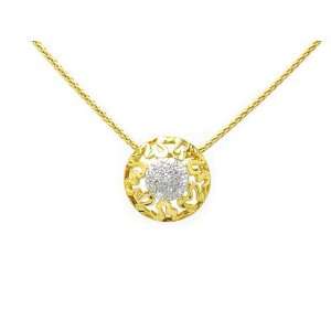 Zandra Rhodes 9ct Yellow Gold Diamond Set Necklace