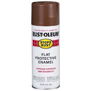  Rust Oleum 214085 Enamels Spray, Flat Brown, 12 Ounce 