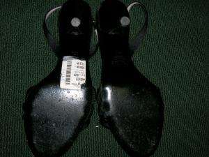 330 VERA WANG black SATIN slingback shoes 37.5 7.5  