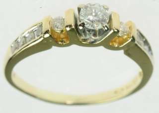   YELLOW GOLD 3 THREE STONE ENGAGEMENT DIAMOND STATE RING J179352  