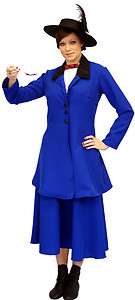 BLUE Victorian Lady, Mary Poppins fancy dress costume  
