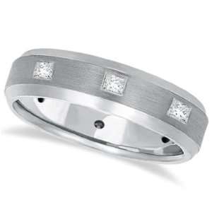  Princess Cut Diamond Ring Wedding Band For Men in Platinum 