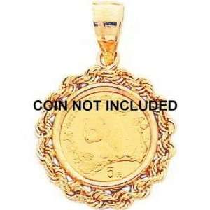  14K Gold Bezel Jewelry for Chinese Panda 1/20oz Coin 