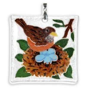  Peggy Karr Handmade Art Glass Ornament, Robins Nest