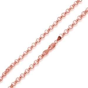  14K Rose Gold Plated Sterling Silver 18 Rollo Chain 