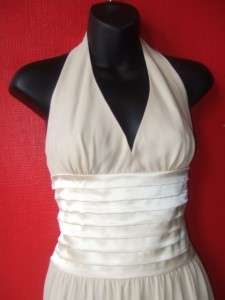   CHIFFON SATIN HALTER gown full length formal dress $272 nwt 2  