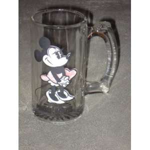  Vintage Walt Disney Minnie Mouse 5 1/2 Inch Clear Glass 
