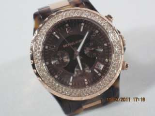   MK 5416 Womens Rose Gold Tortoise Bracelet Glitz Crystal Watch  