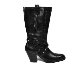 HARLEY DAVIDSON Nelle Fashion Dress Women Size Black Leather BOOTS 