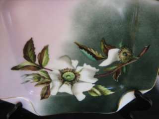Haviland Limoges Handpainted Square Floral Plate Signed  