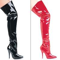 Sexy 5 High Heel Thigh High Patent Leather Boots  