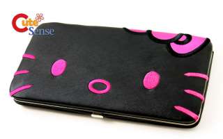 Hello Kitty Hinge Wallet Flat Wallt Loungefly Black Pink 3