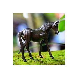  NOVICA Wood sculpture, Graceful Horse