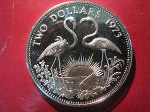 1973 Bahamas Sterling Silver Two Dollars Proof Coin  
