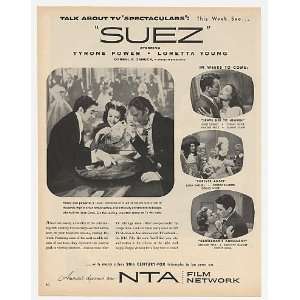  1957 Tyrone Power Loretta Young Suez TV Movie NTA Print Ad 