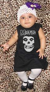 Misfits Baby Girl T Shirt Black Dress Creeper Romper Danzig One Piece 