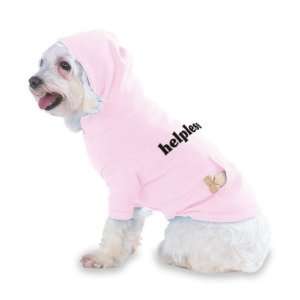 helpless Hooded (Hoody) T Shirt with pocket for your Dog or Cat Medium 