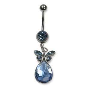  316L surgical stainless steel.Dangling butterfly Jewelry