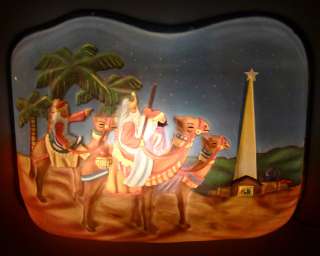 VINTAGE CHRISTMAS LIGHT 1950s PARAMOUNT 3D WALL HANGING THREE KINGS 