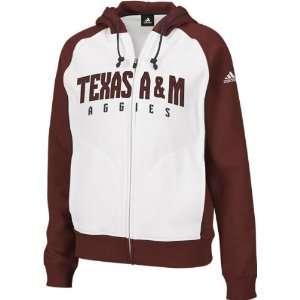  Texas A&M Aggies Womens adidas Full Zip Hoodie Sweatshirt 
