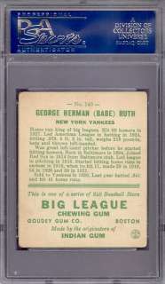 1933 Goudey #149 Babe Ruth Yankees PSA 1 (MK) *293415  
