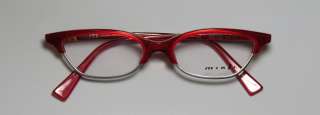 NEW ALAIN MIKLI 130 RED/SILVER CAT EYES AUTHENTIC EYEGLASS/GLASSES 