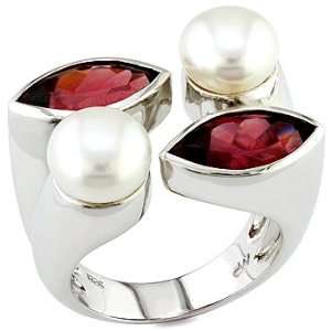  Rhodolite,pearl and silver ring. Vanna Weinberg Jewelry