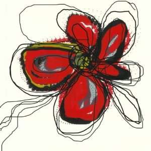  Jan Weiss 36W by 36H  Butterfly Red CANVAS Edge #2 1 