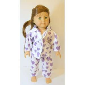  American Girl Doll Clothes Fleece Purple Pajamas Toys 