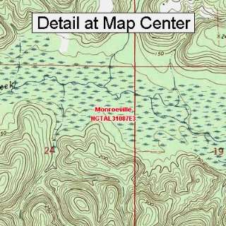  USGS Topographic Quadrangle Map   Monroeville, Alabama 