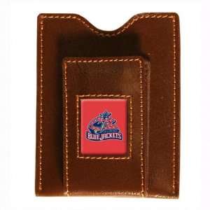 Columbus Blue Jackets Brown Leather Money Clip & Card Case  