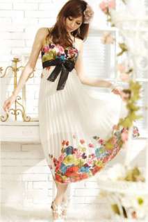 gorgeous floral pleated dress beige s/m  