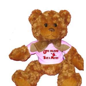  Give Blood Tease a Mastiff Plush Teddy Bear with WHITE T 