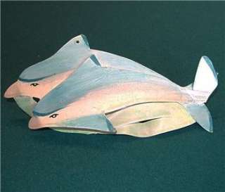 3D Metal Dolphin Wall Art * Unusual Handpainted Two Sided Art 